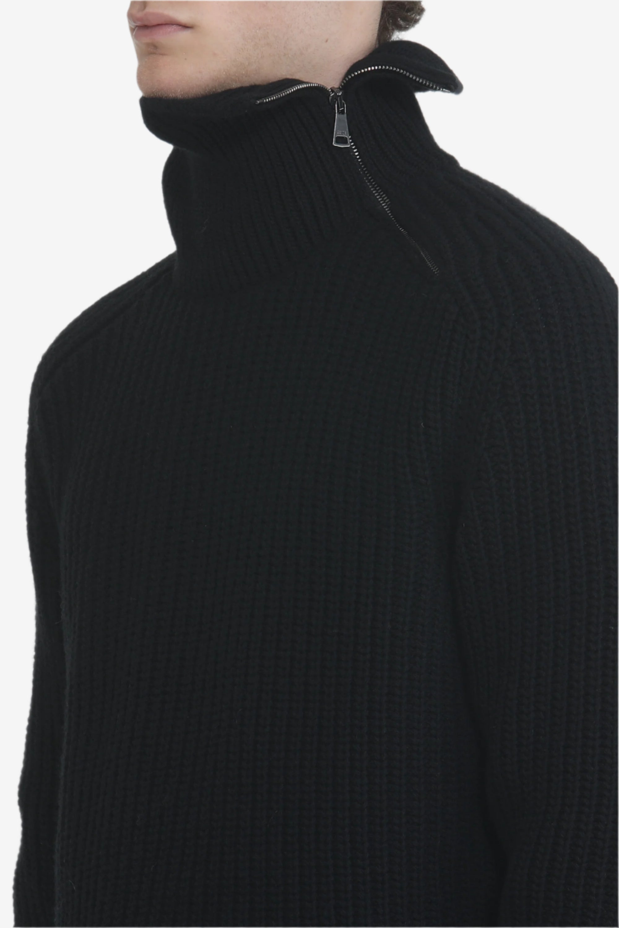HIGH NECK SWEATER WITH ZIP CLOSURE - 5