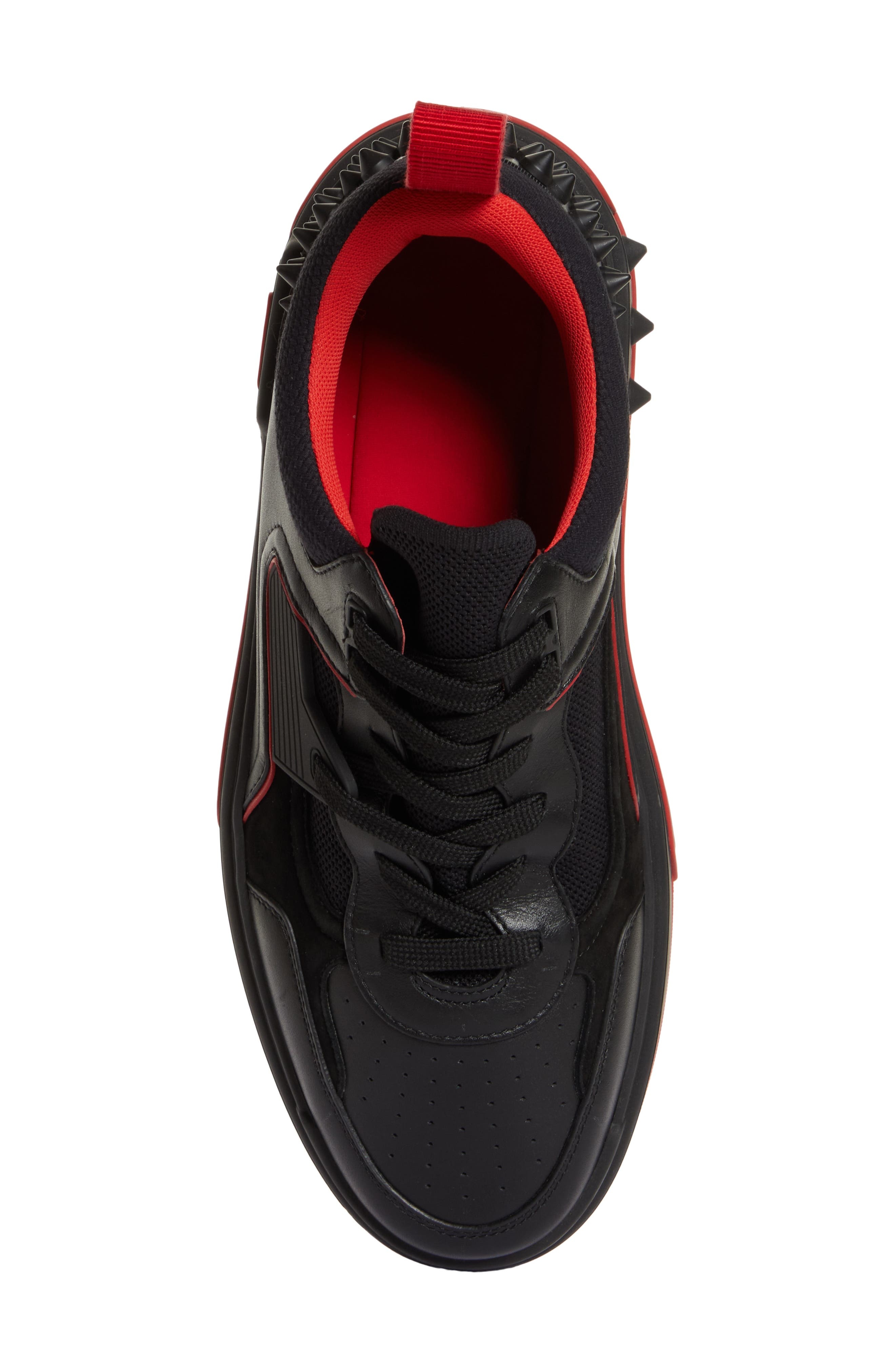 Christian Louboutin Astroloubi Spike Sneaker in H358 Black/Loubi at Nordstrom - 5