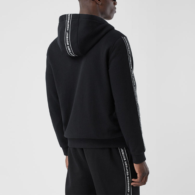 Burberry FW20 Logo Cotton hooded Zipper Sports Tops Black 80295271 - 4