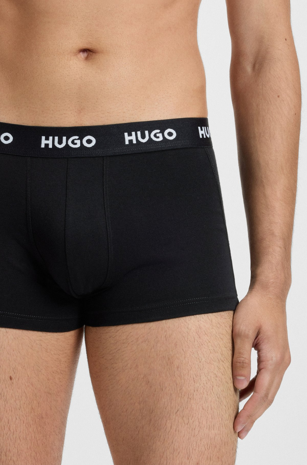 THREE-PACK OF STRETCH-COTTON TRUNKS WITH LOGO WAISTBANDS - 4