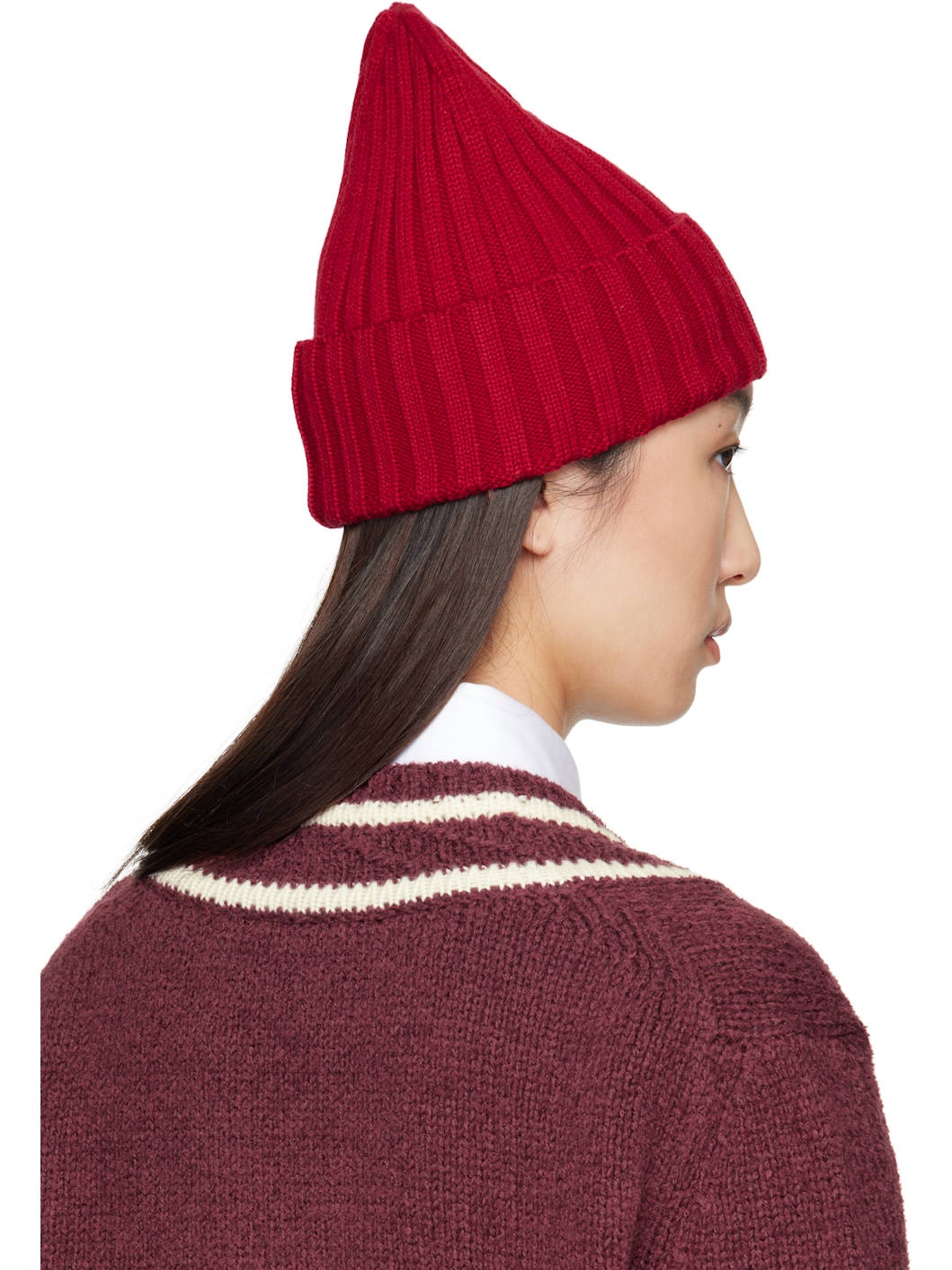 Red Wool Beanie - 3