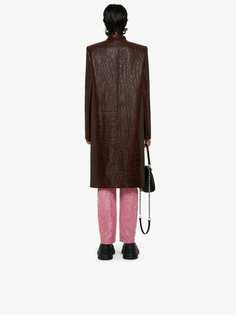 MASCULINE COAT IN CROCODILE EFFECT VINTAGE LEATHER 4