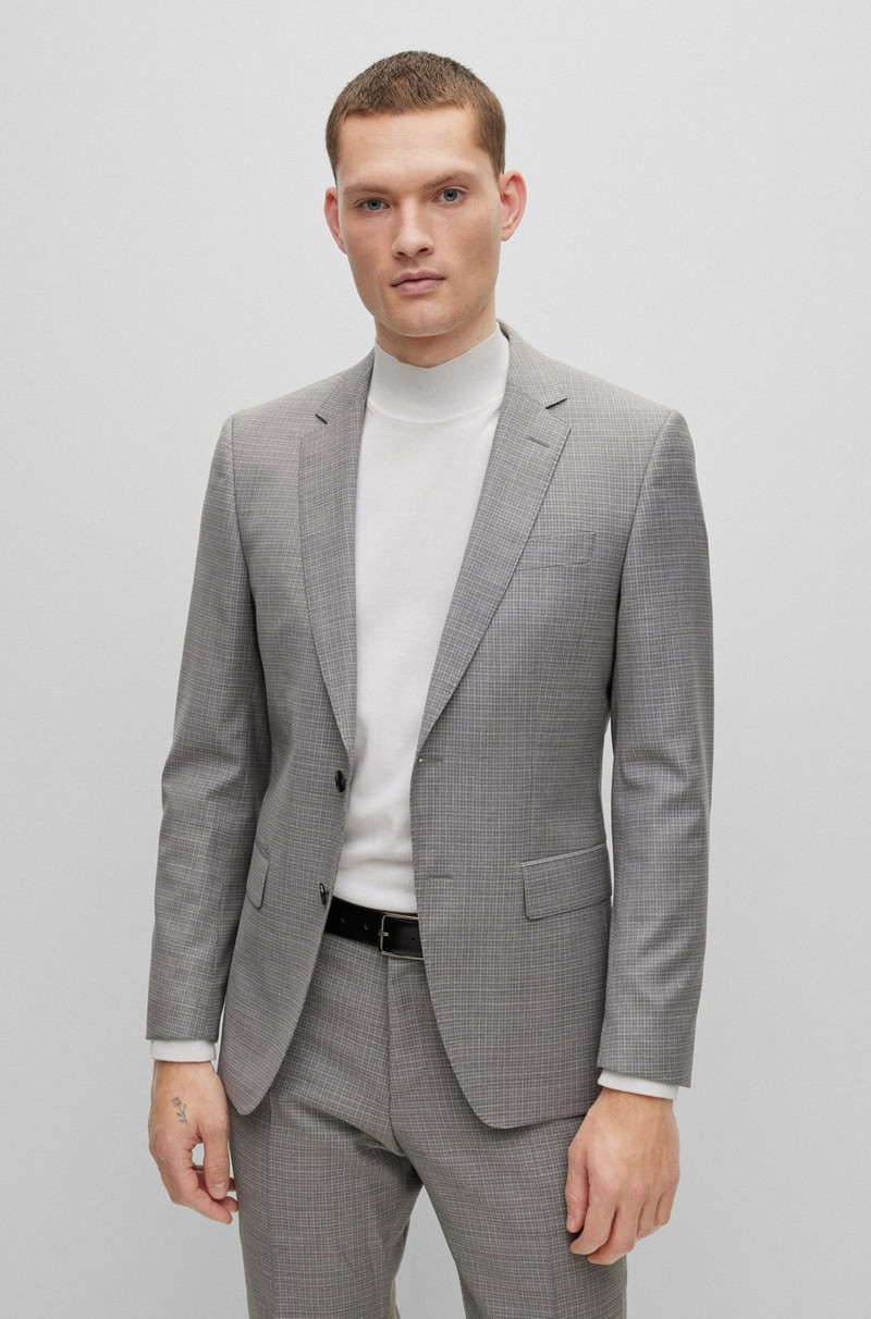 SLIM-FIT SUIT IN PATTERNED STRETCH WOOL 3