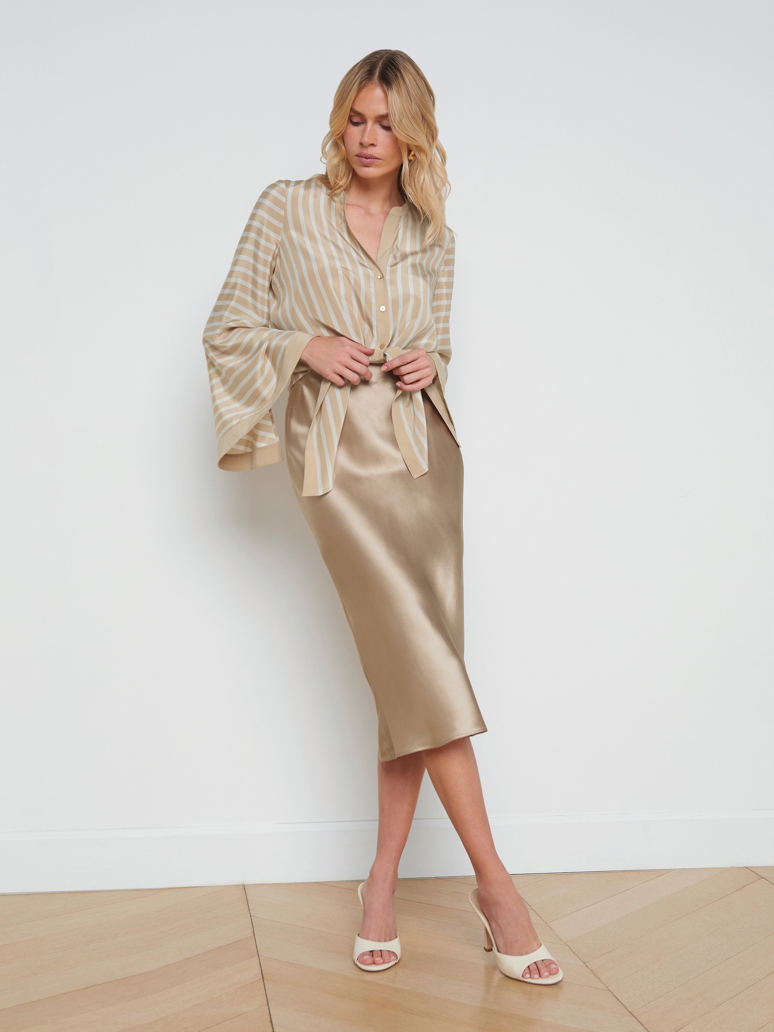 Perin Silk Midi Skirt - 2