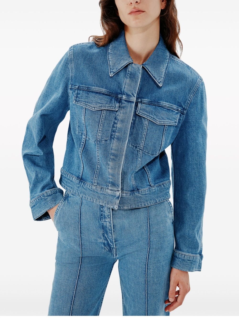 seam-detail cropped jacket - 5