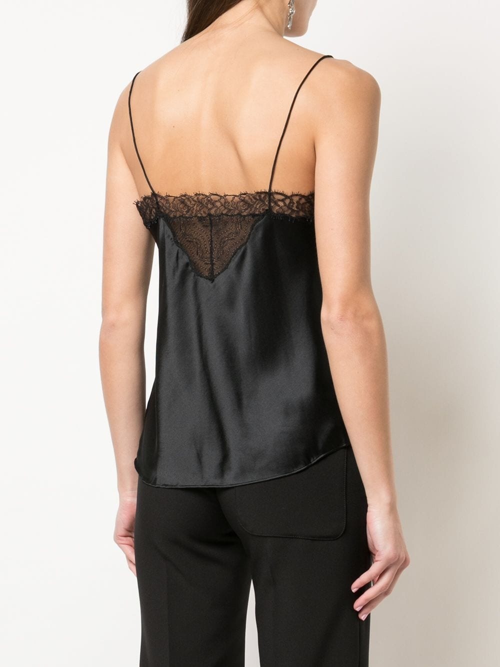 silk lace trim camisole - 4