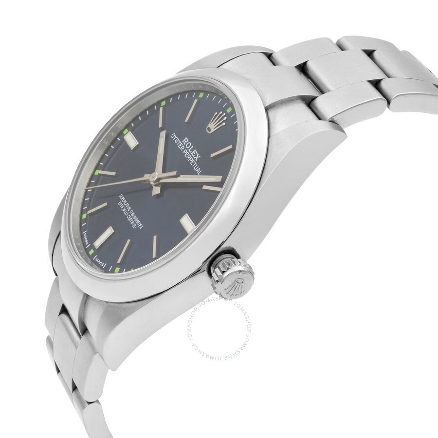 Pre-owned Rolex Oyster Perpetual Automatic Chronometer Blue Dial Men's Watch 114300 BLSO - 3