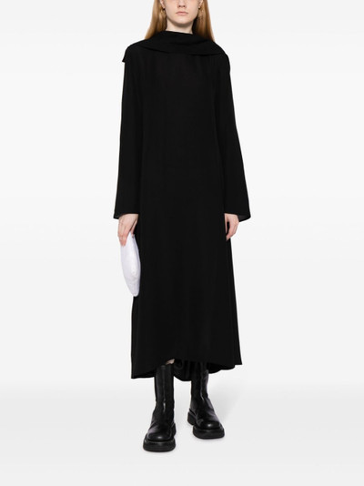 Yohji Yamamoto V-back silk midi dress outlook