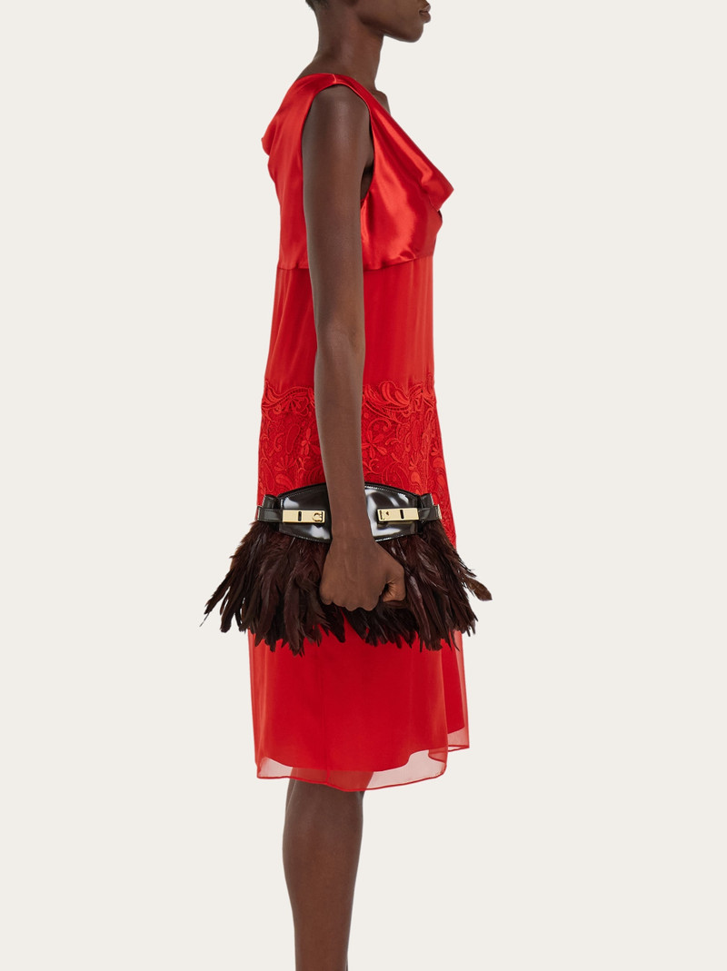 FERRAGAMO Hug soft crossbody bag with feathers (XS) outlook