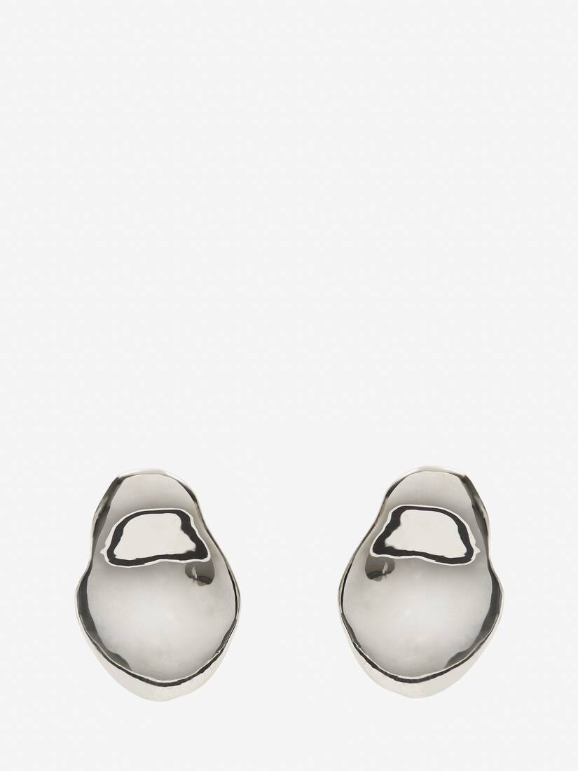 Women's Molten Oversized Earrings in Antique Silver - 1