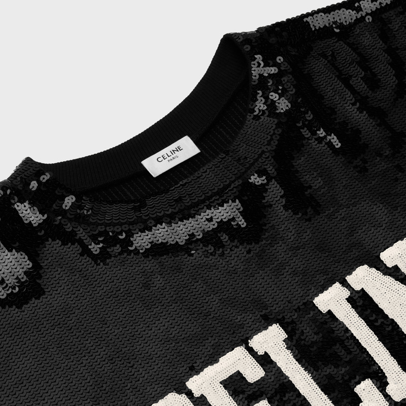 Celine embroidered crop top in Cotton fleece 3