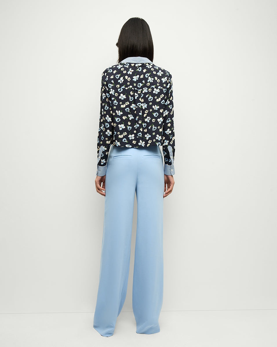 MAIA FLORAL SILK DOUBLE-COLLAR SHIRT - 6