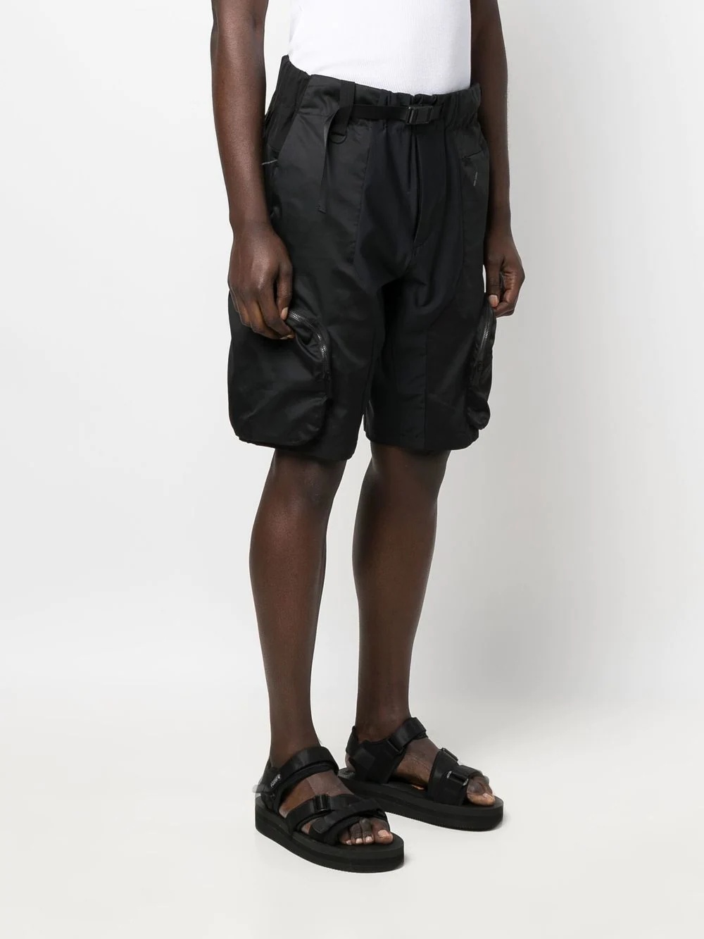 adjustable buckle-waistband shorts - 3