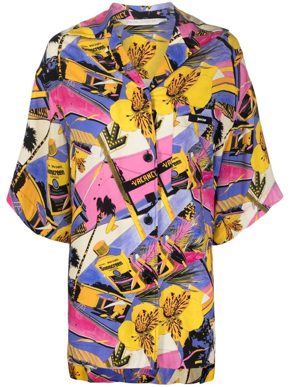 Miami graphic-print bowling shirt - 1