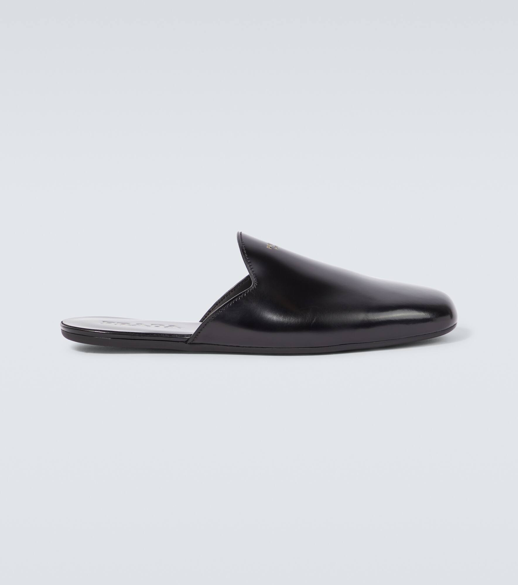 Brushed leather mules - 1