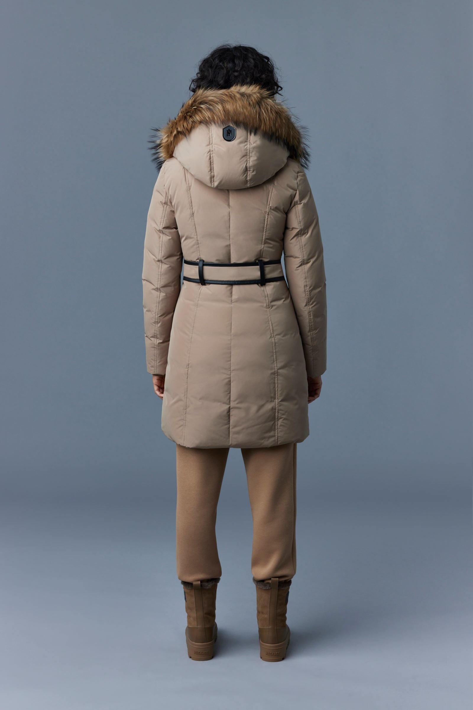 KAY down coat with natural fur Signature Mackage Collar - 4