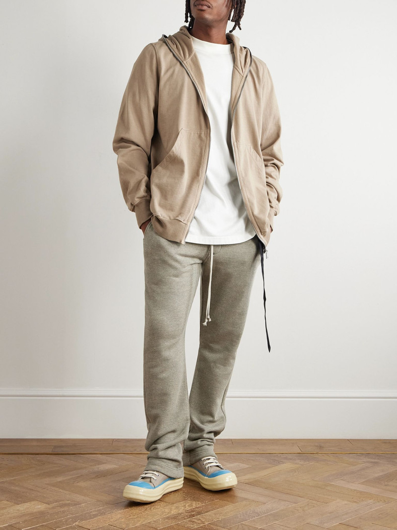 Rick Owens DRKSHDW Berlin Straight-Leg Shell-Trimmed Cotton-Blend Jersey Sweatpants Gray outlook