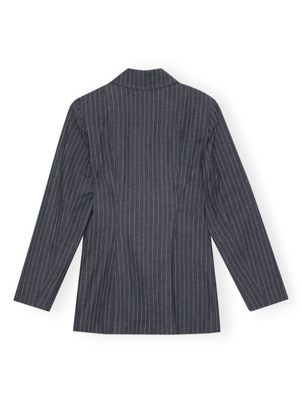 pinstripe single-breasted blazer - 11