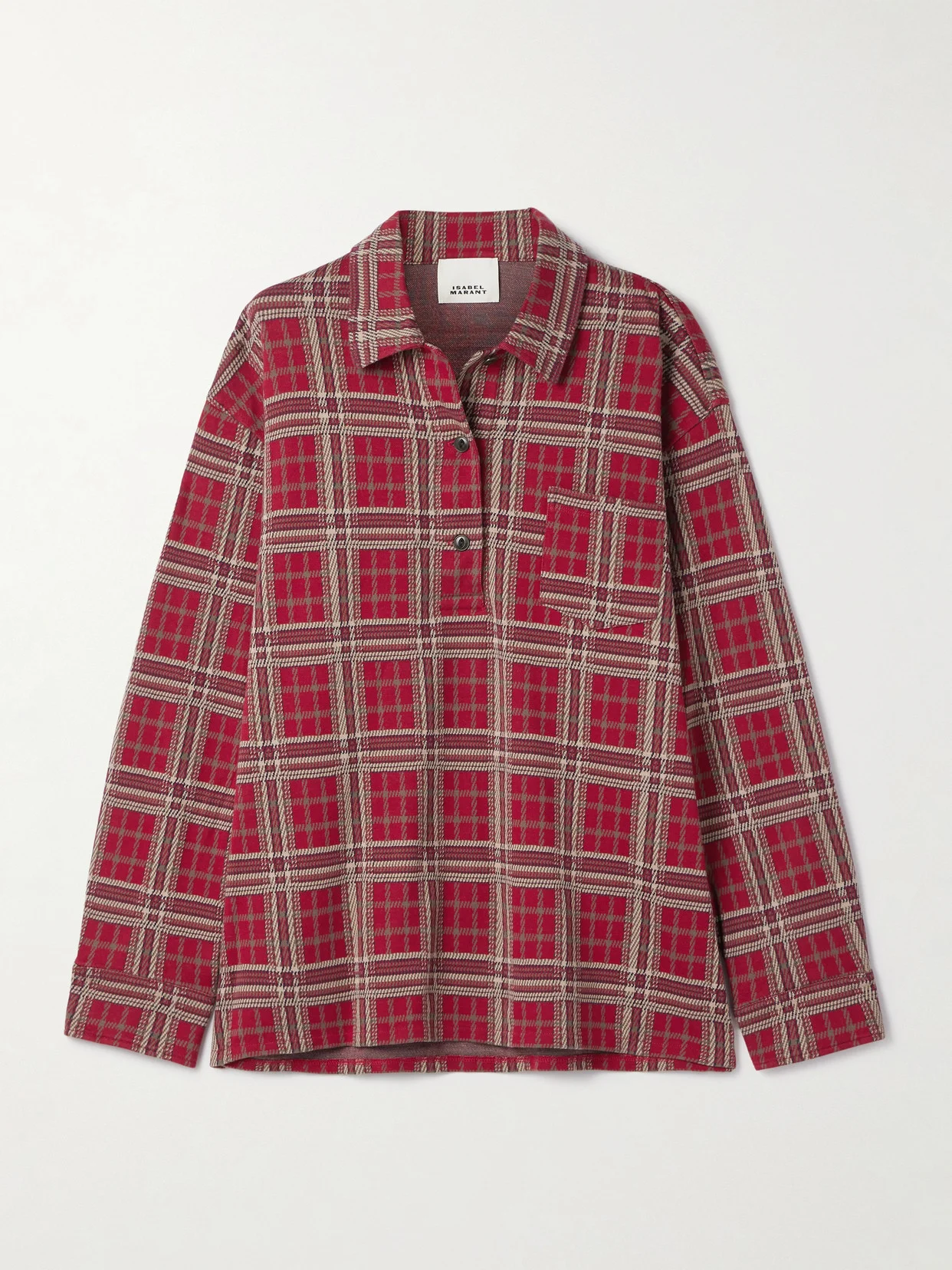 Bruna Oversized Checked Cotton Shirt - 1