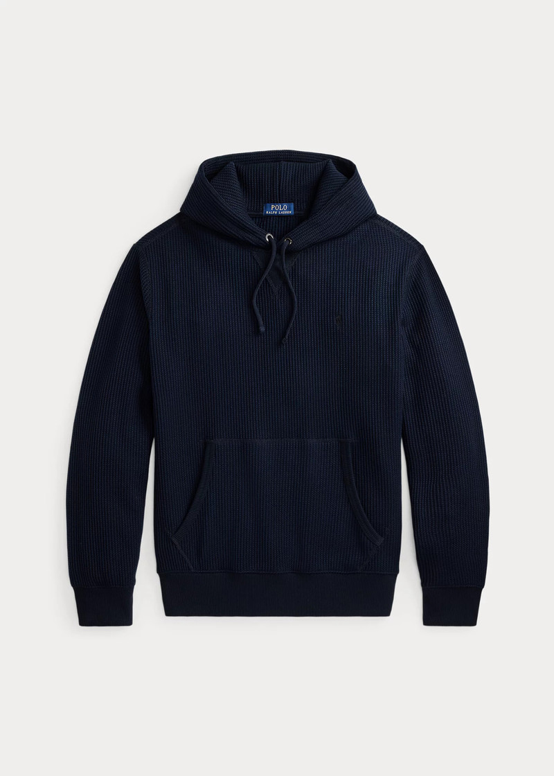 Waffle-Knit Fleece Hoodie 1