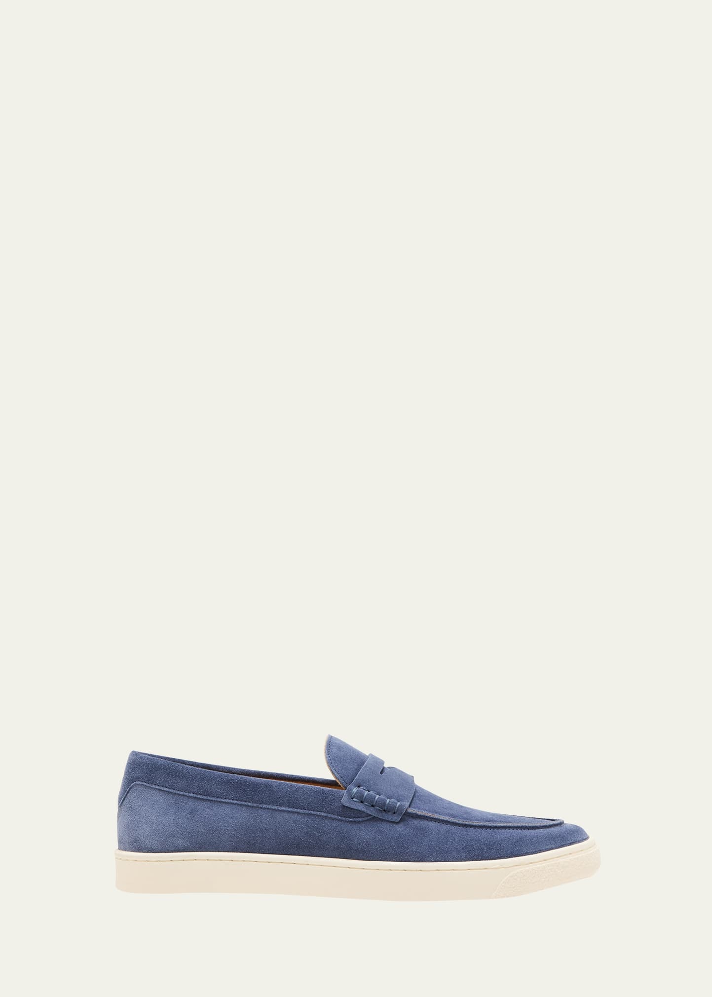 Men's Suede Moccasin Penny Loafers - 1