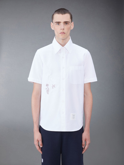 Thom Browne broderie-appliqué cotton shirt outlook
