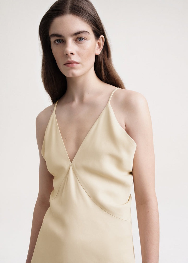 Draped twill cami top bleached sand - 5