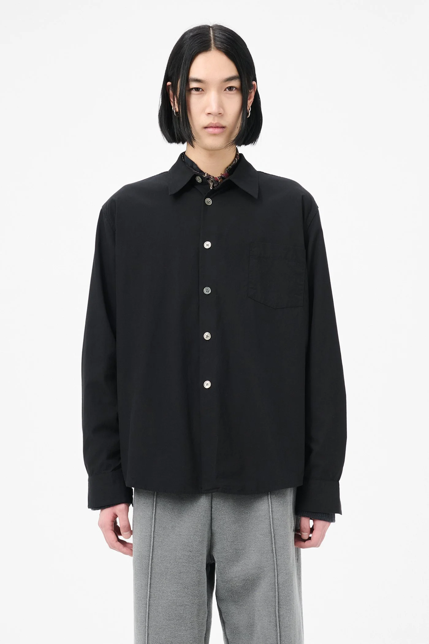 Our Legacy Beyond Shirt Black Casual Liquid Poplin | REVERSIBLE