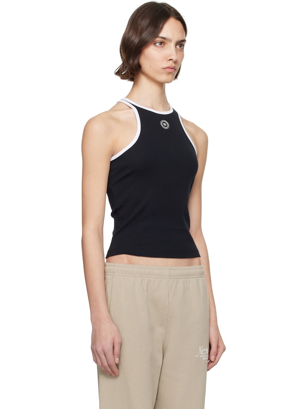 Black SRHWC Ribbed Tank Top - 2