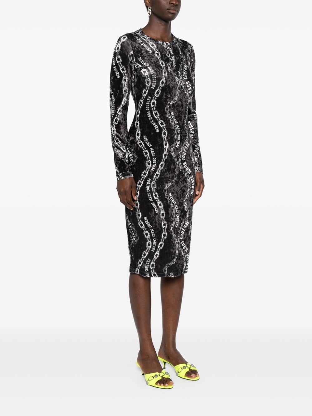 Chain Couture-print midi dress - 3