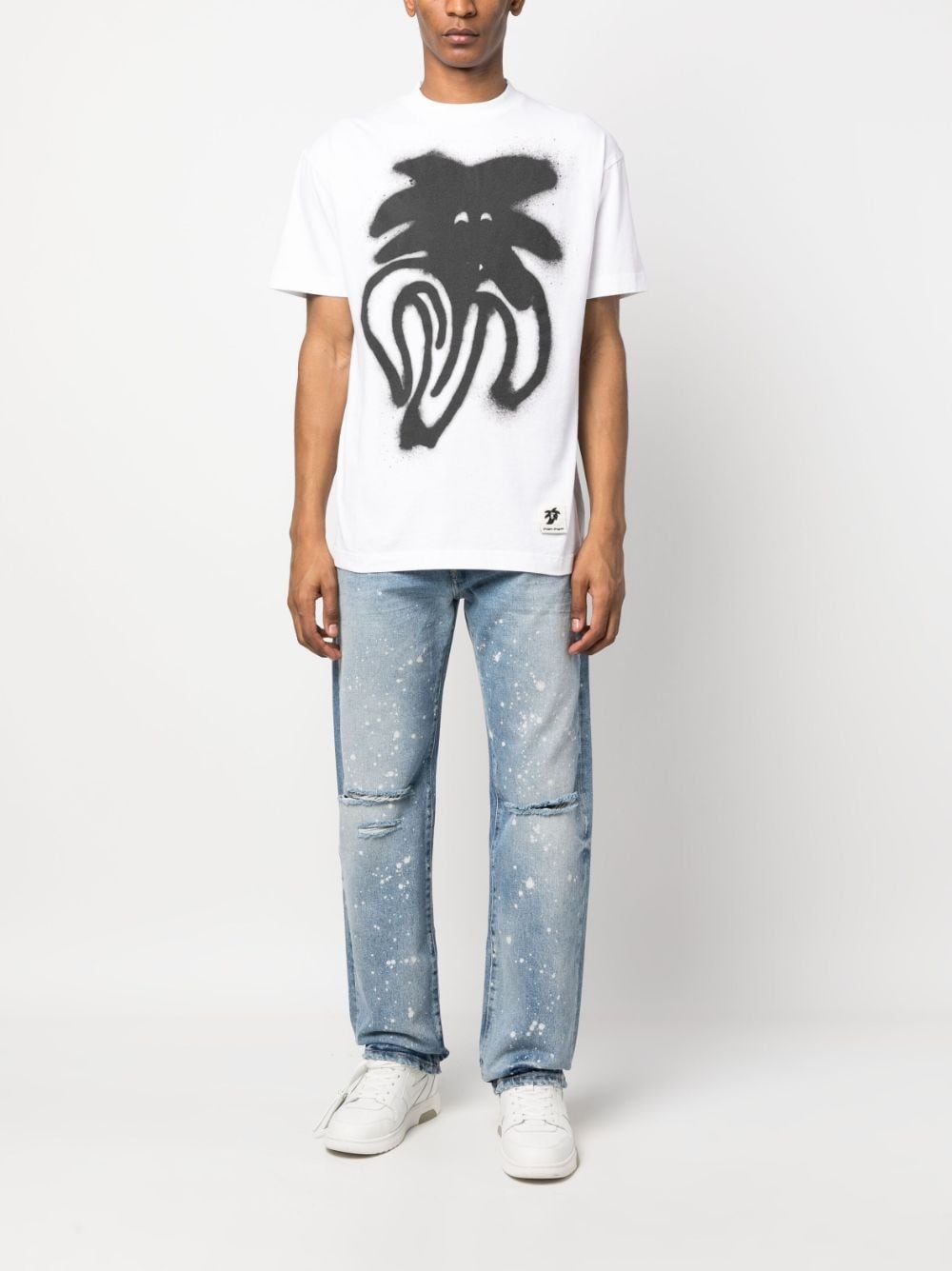 spray logo-print cotton T-shirt - 2