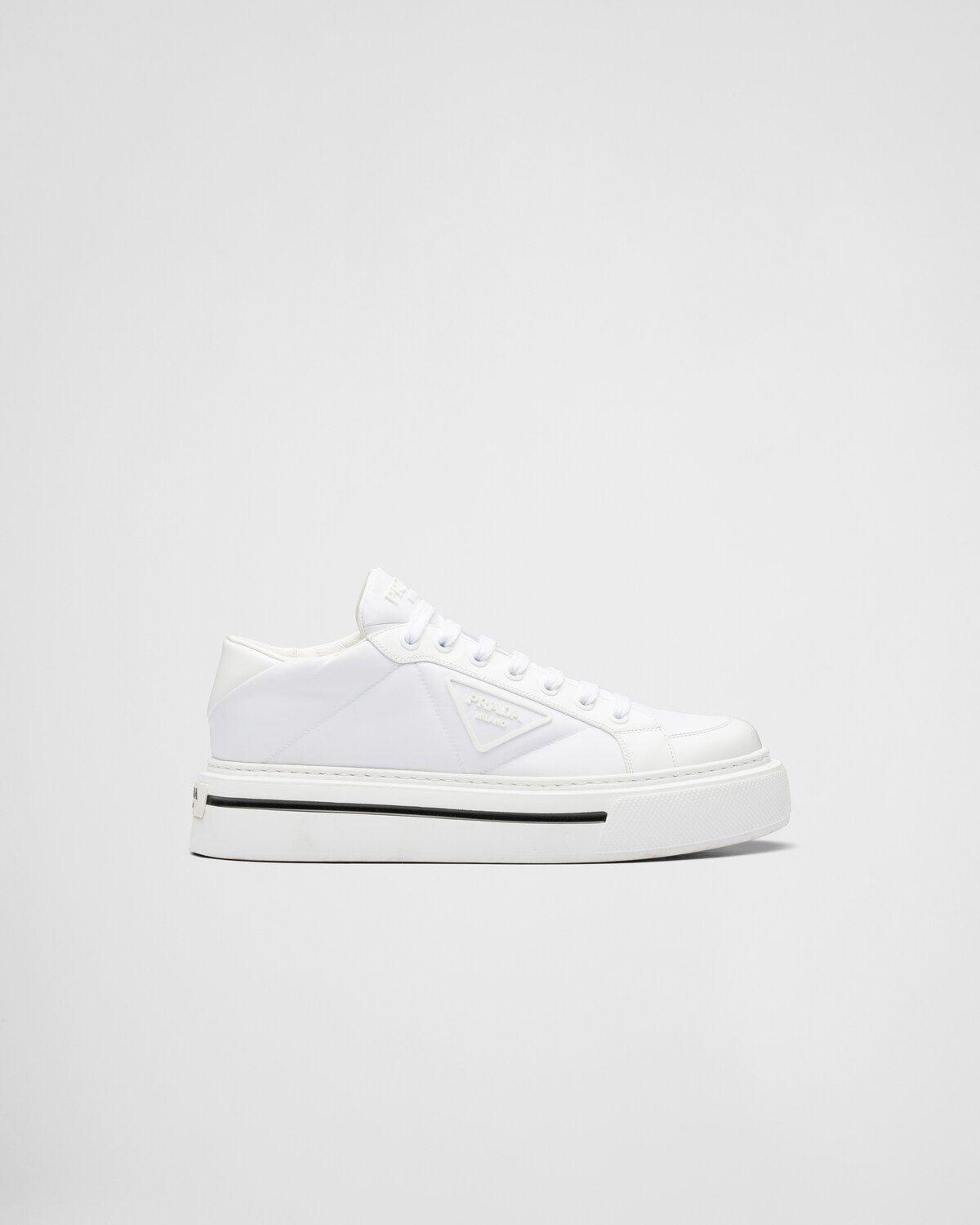 Prada Macro Re-Nylon and brushed leather sneakers - 4