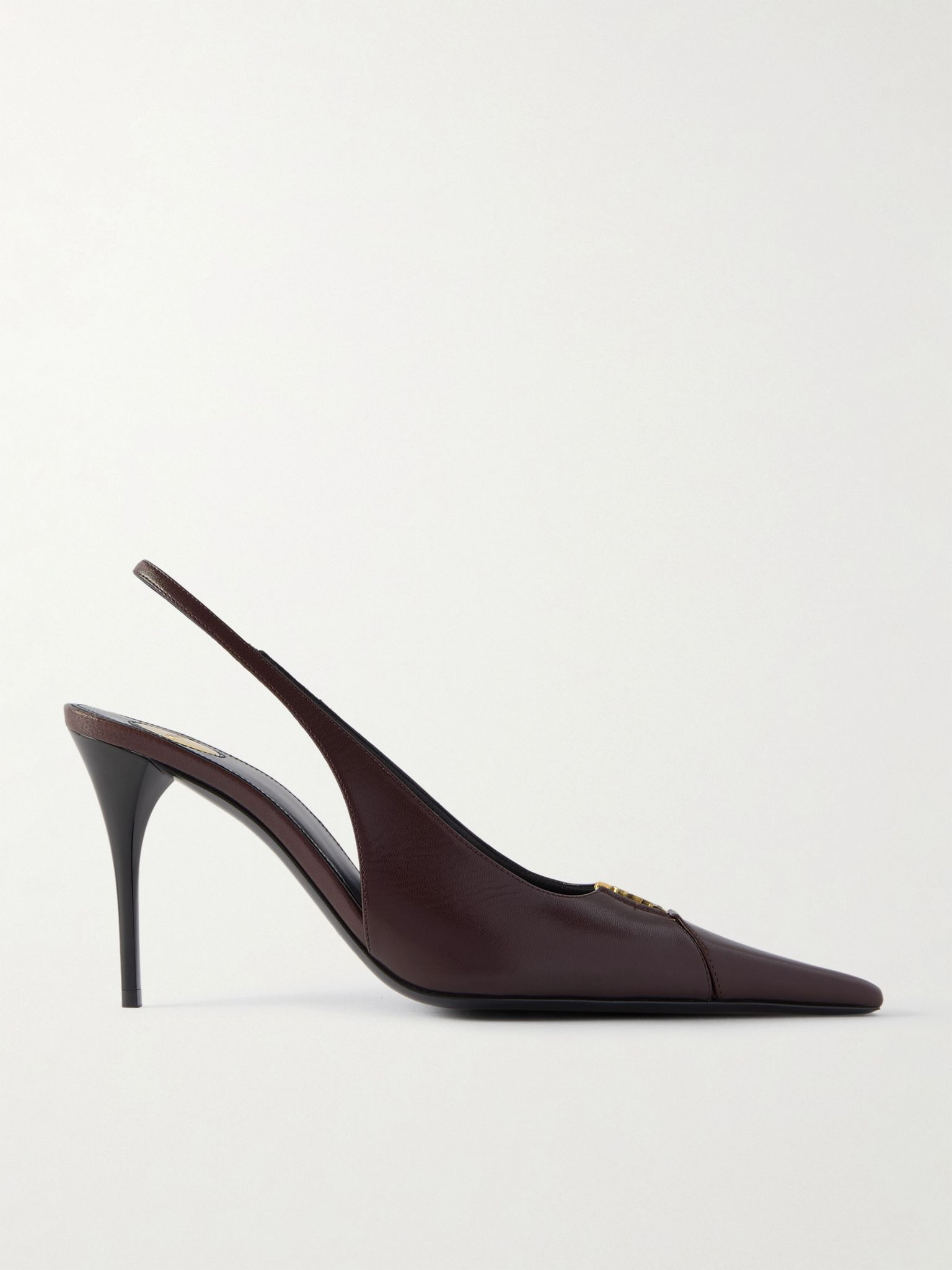 Babylone leather slingback pumps Burgundy - 1