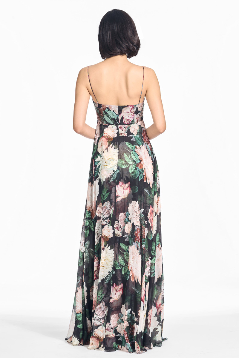 EMBELLISHED AMES GOWN - ONYX & BLUSH BLOOMS 3