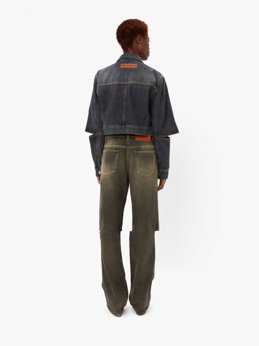 CUT OUT SLEEVE DENIM JACKET - 4