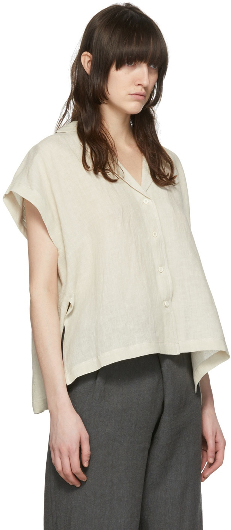 ARCH THE Beige Linen Shirt outlook