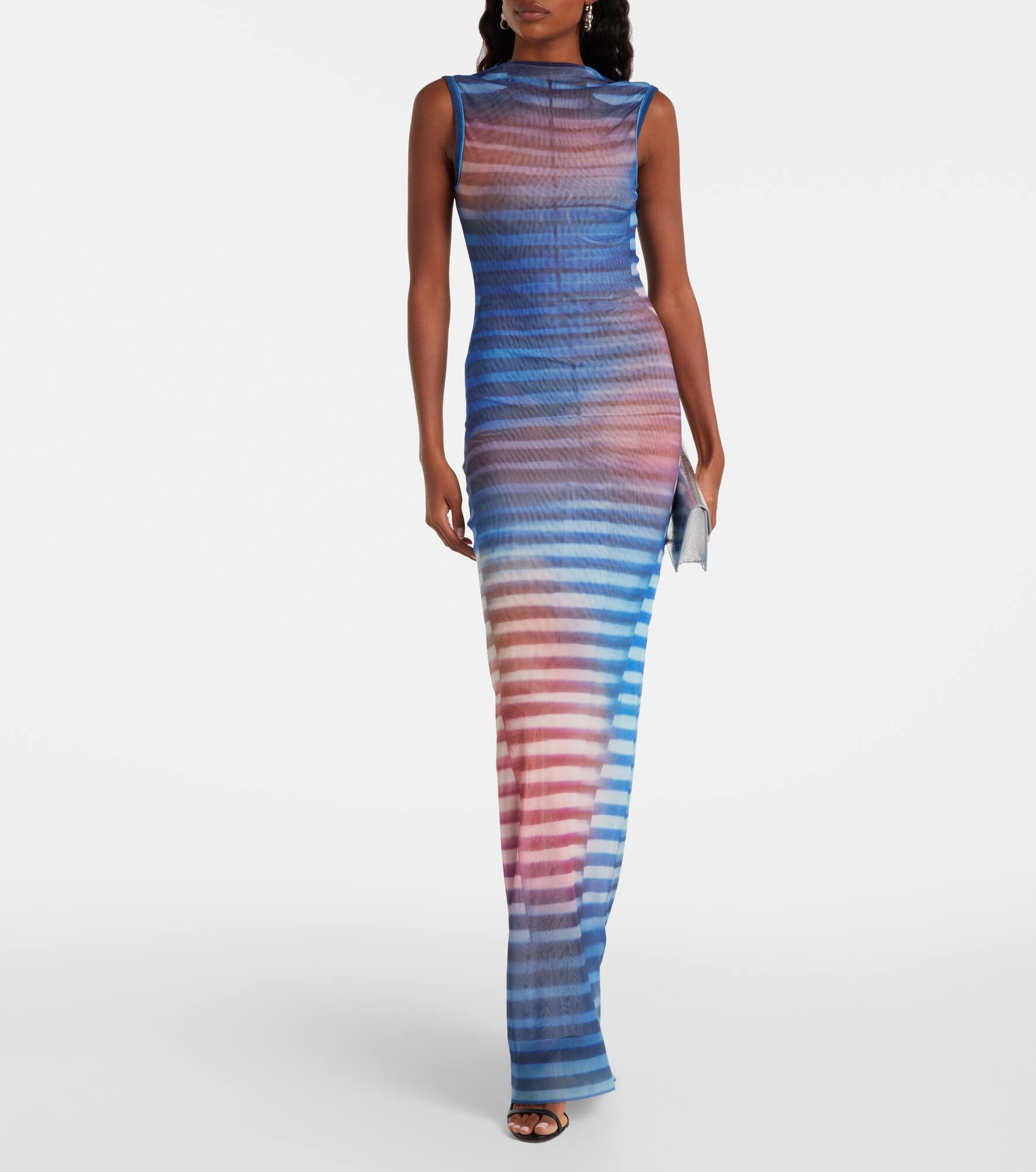 Air striped tulle maxi dress - 2