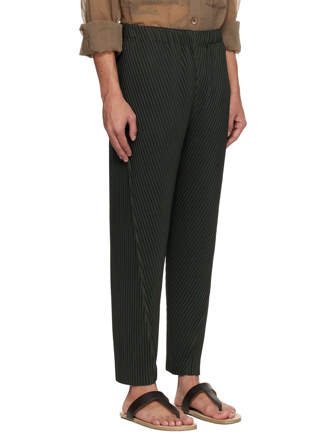 Green Pleats Bottoms 2 Trousers - 2