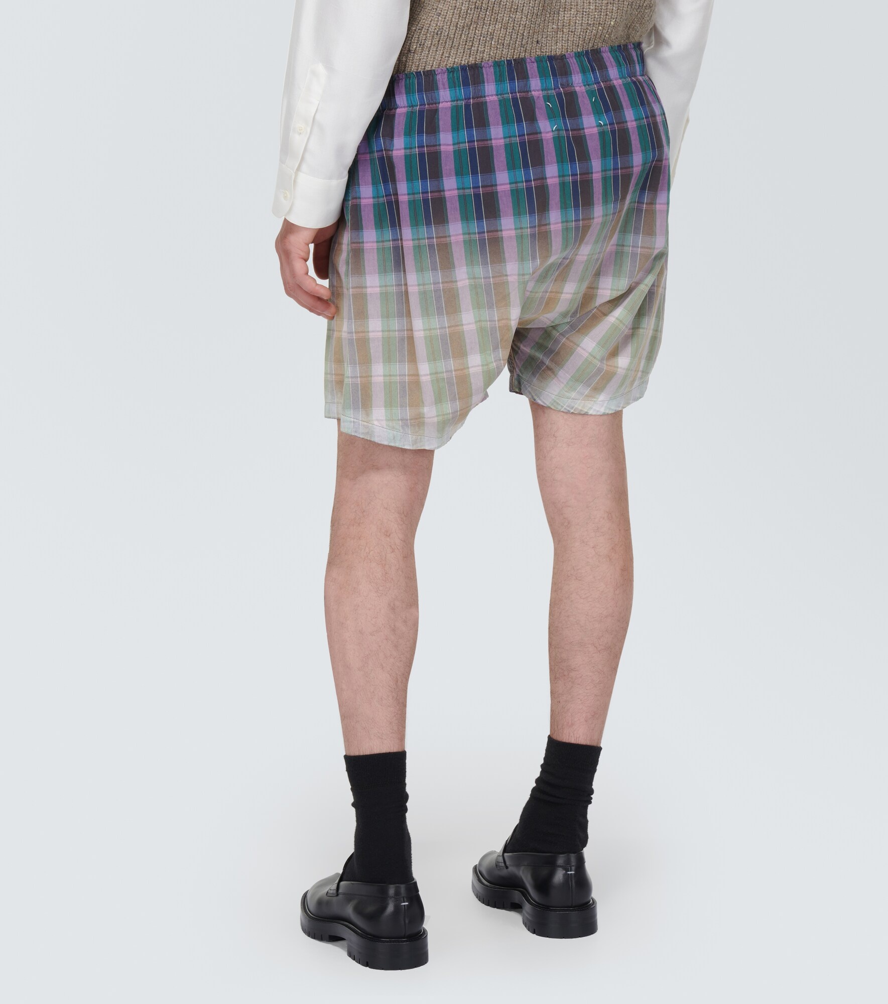 Checked cotton shorts - 4