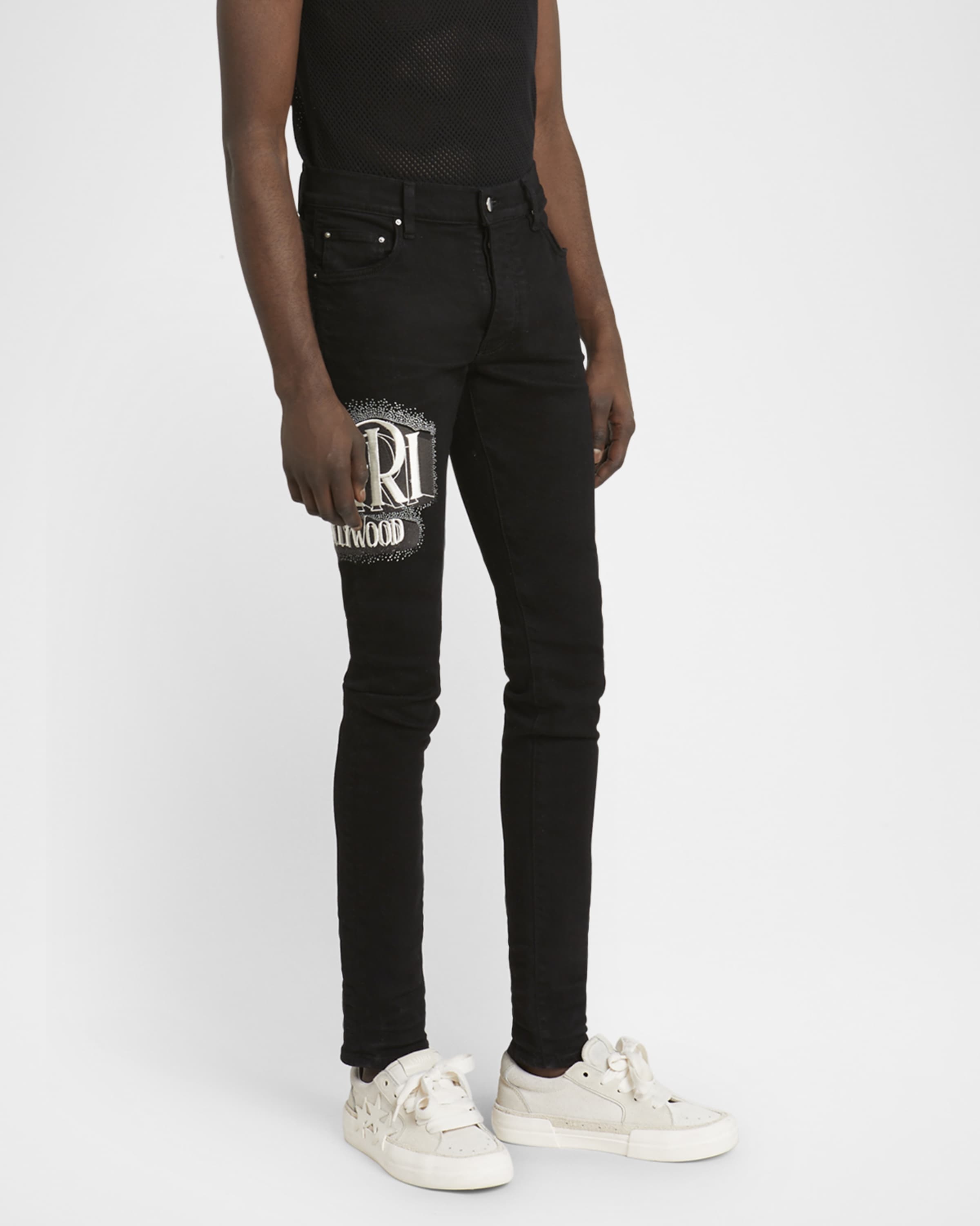 Men's Crystal-Embellished Skinny Jeans - 2