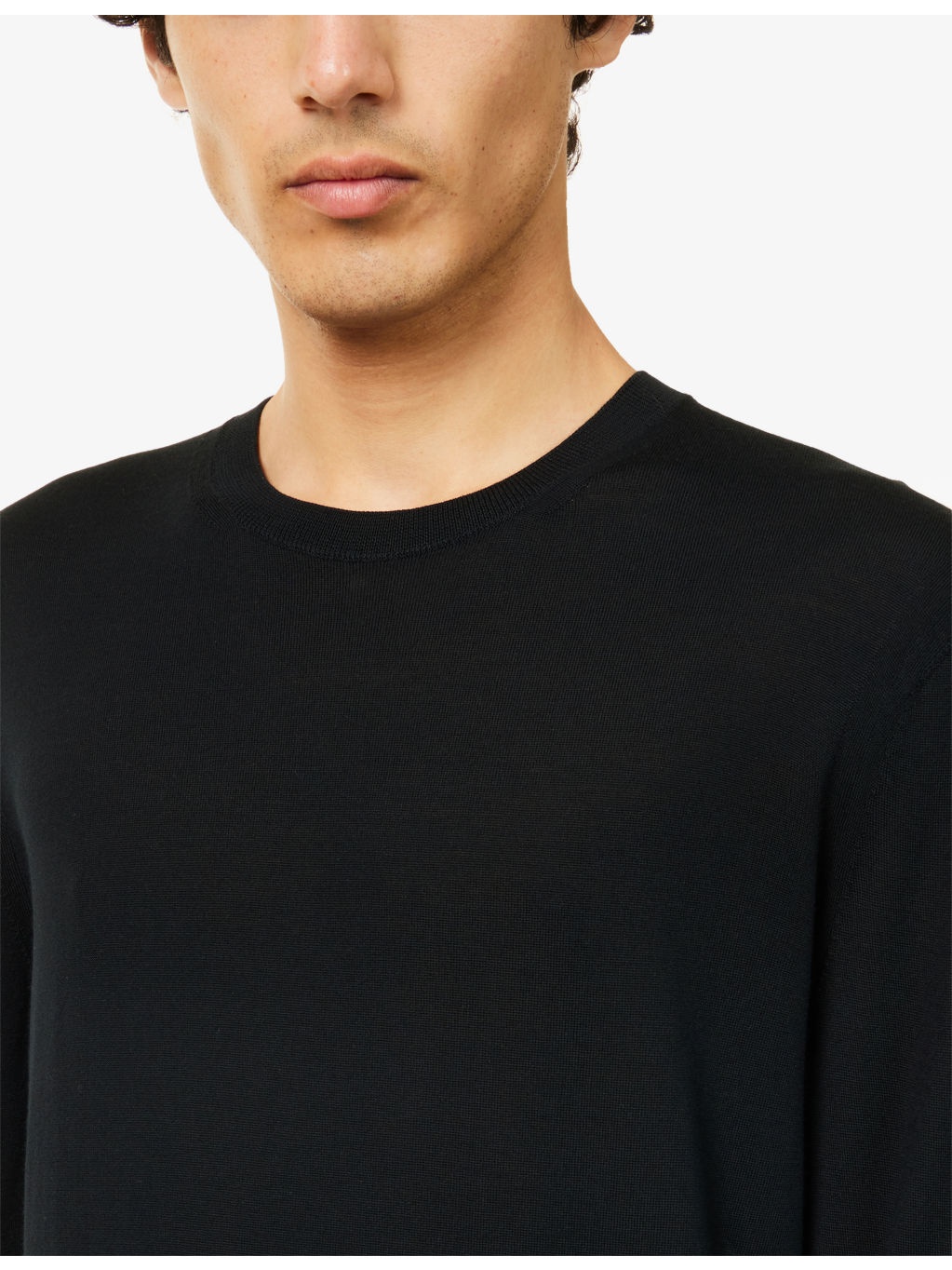 Long-Sleeve Crew-Neck Wool Knitted Jumper - 5