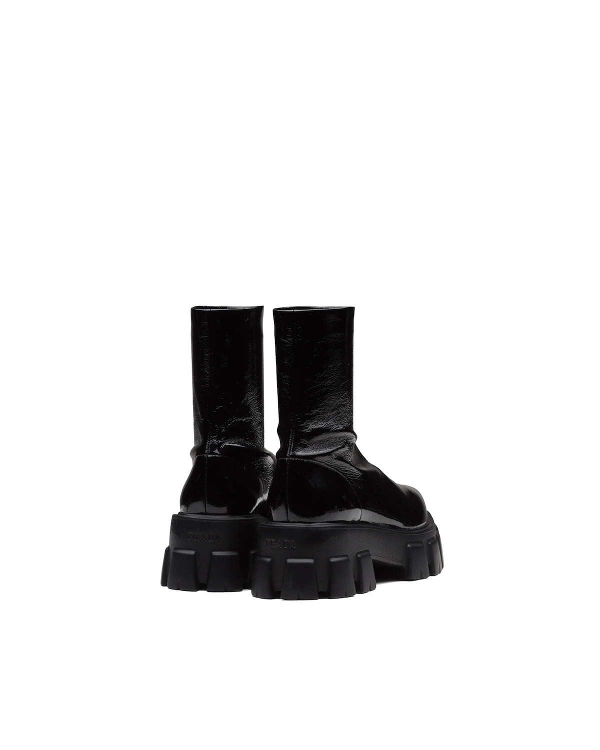 Monolith pointy technical patent leather booties - 4