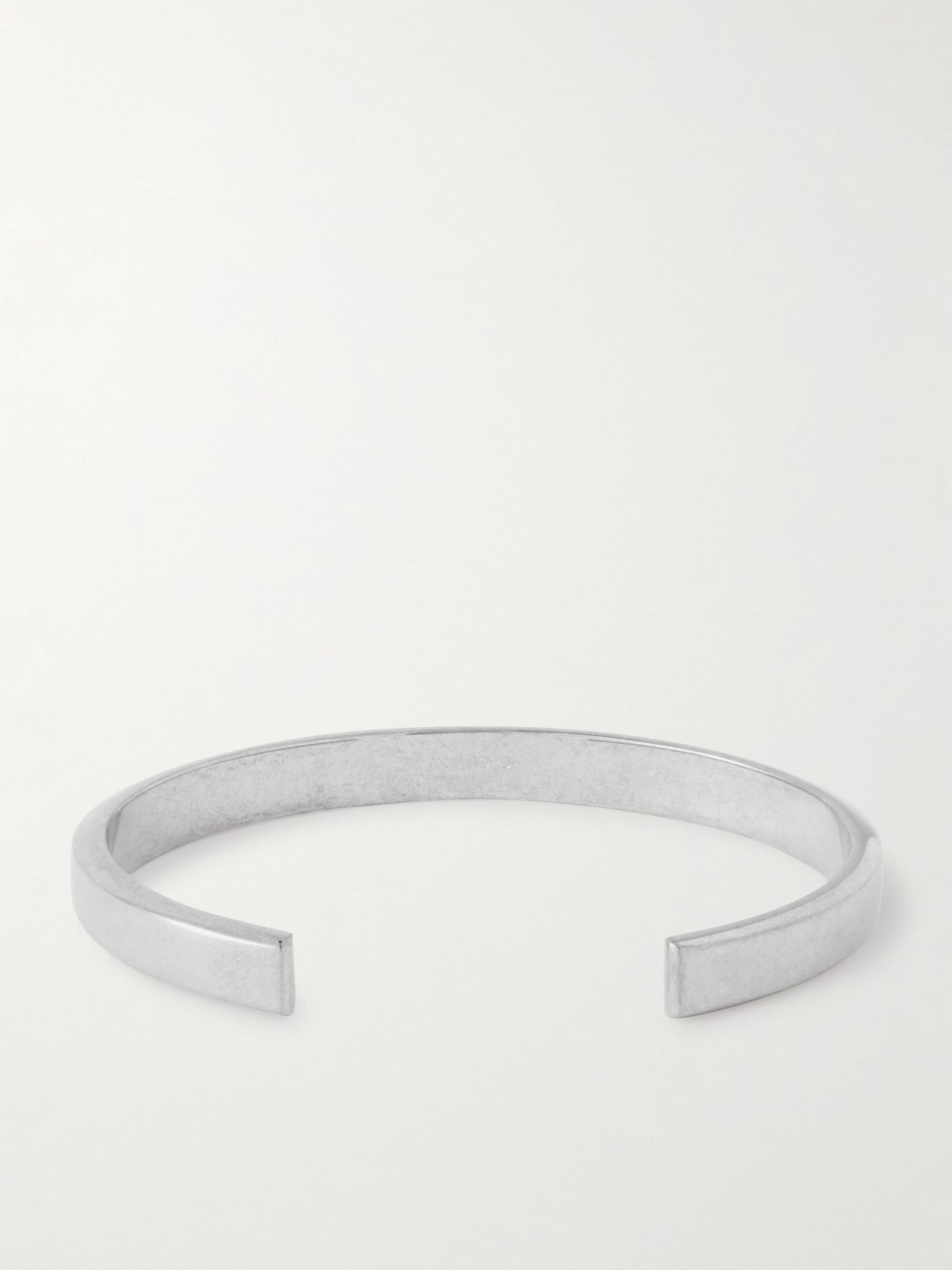 Logo-Engraved Burnished Silver-Tone Cuff Silver - 3