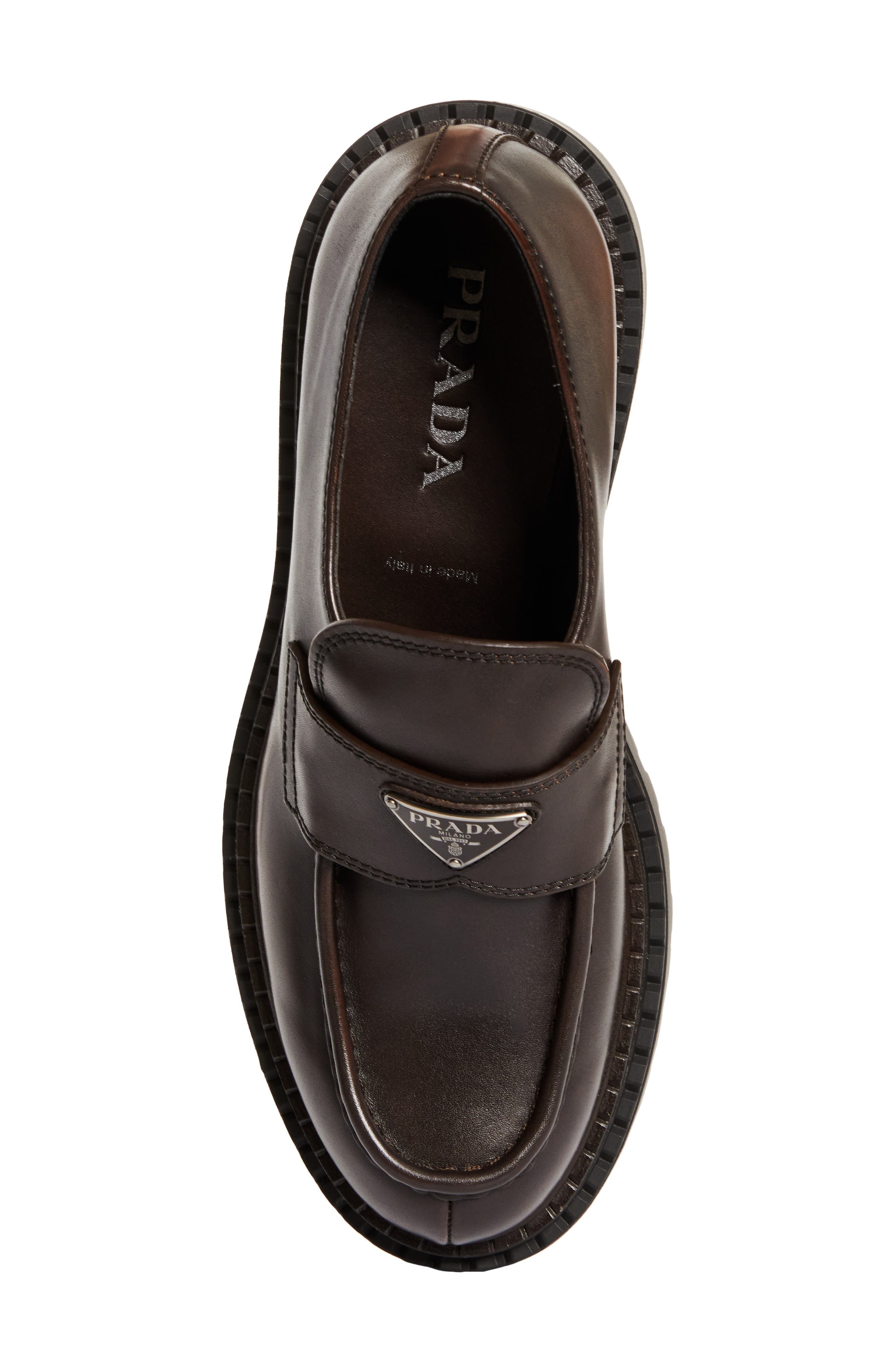 Prada Double Chocolate Platform Loafer in Moro at Nordstrom - 5