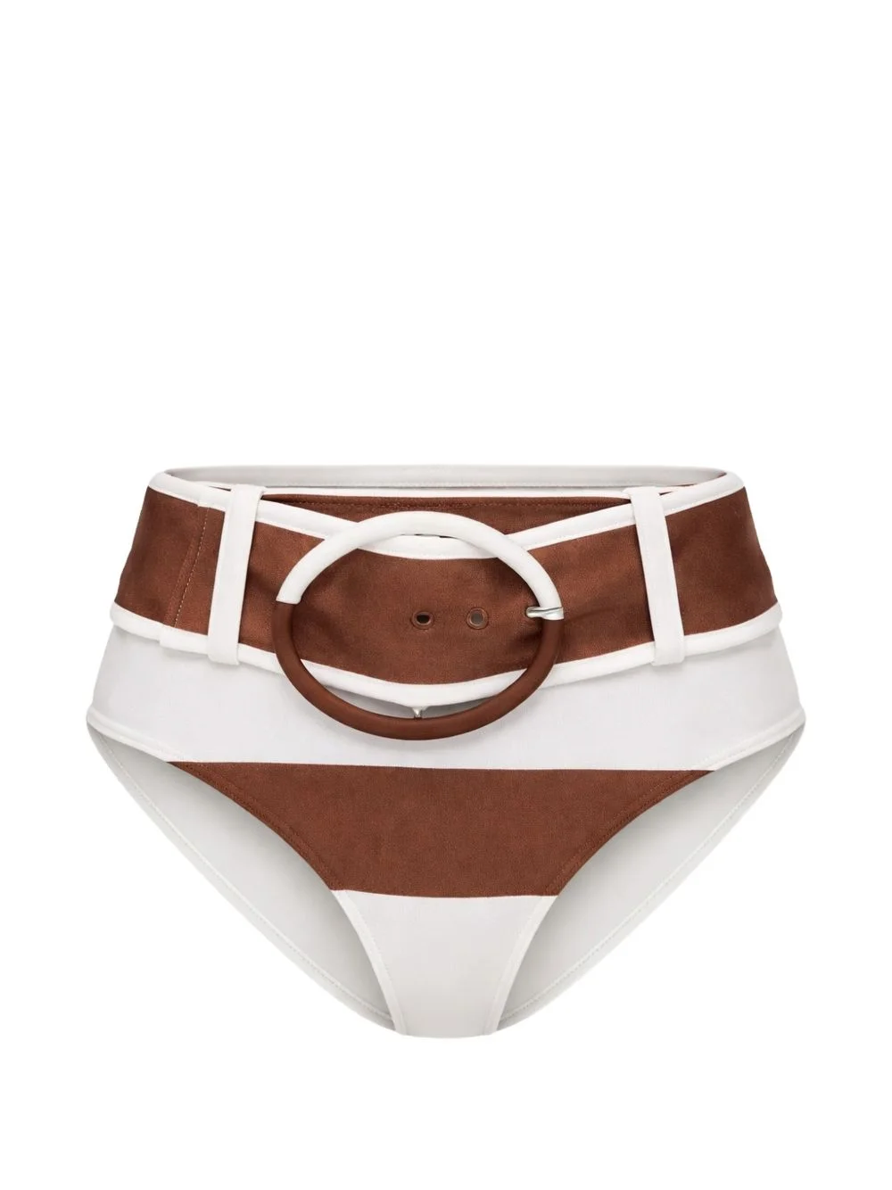 striped-pattern belt bikini bottoms - 1