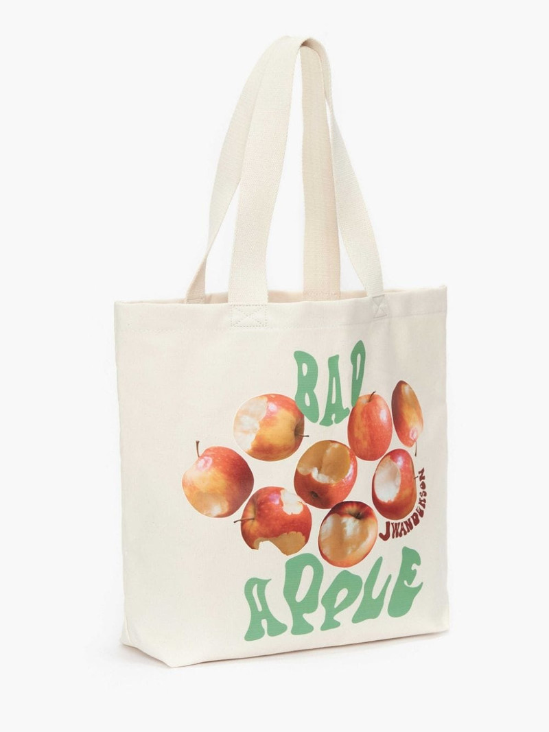 JW Anderson CANVAS TOTE BAG WITH APPLE PRINT outlook