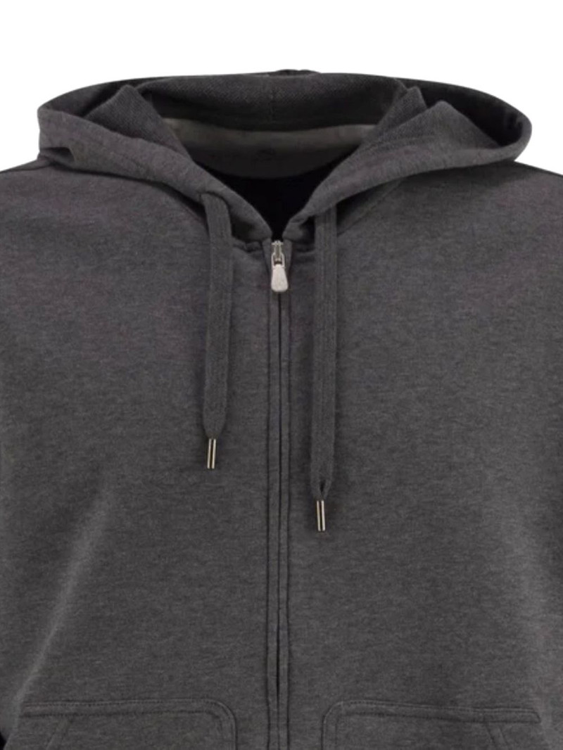 Brunello Cucinelli hooded zip-front sweatshirt outlook
