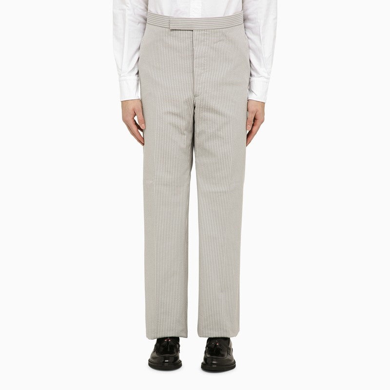 LIGHT GREY PINSTRIPE TROUSERS - 1