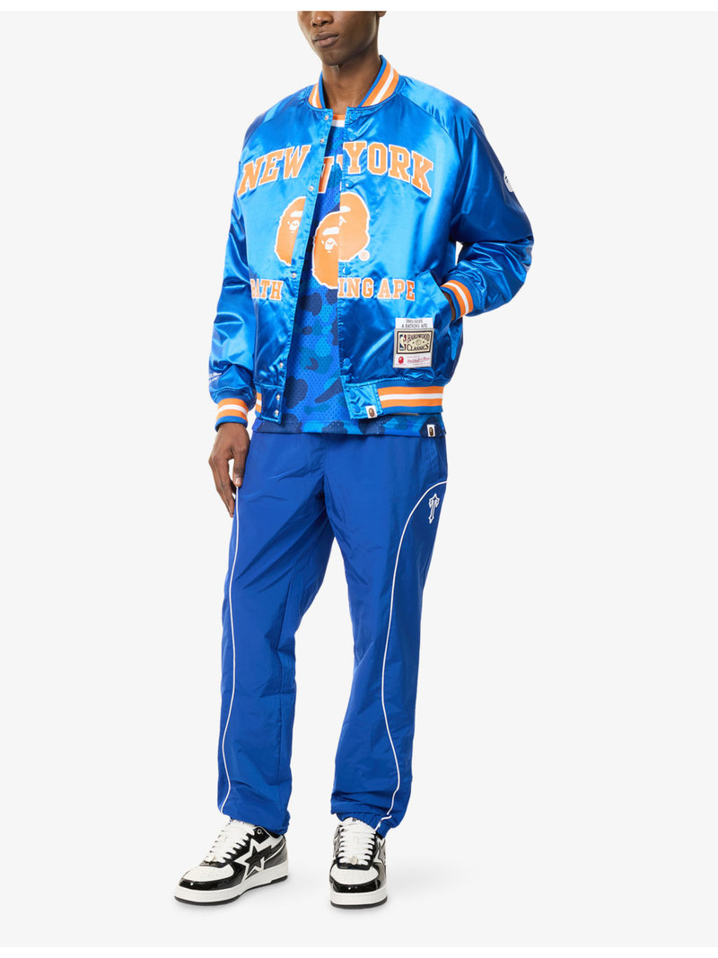 A BATHING APE® NBA Kicks Logo-Embroidered Satin Jacket outlook