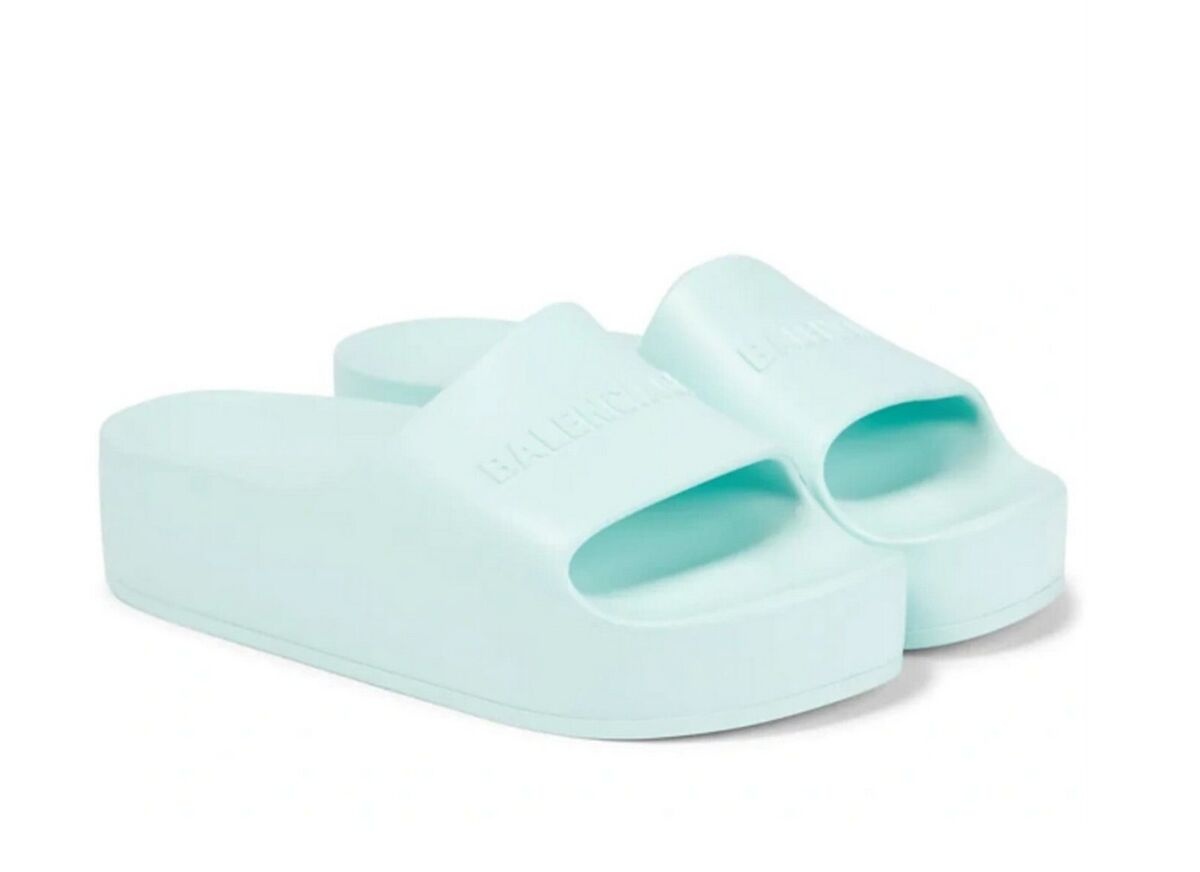 (WMNS) Balenciaga Chunky Slides 'Aqua Green' 654315W1S894598 - 3